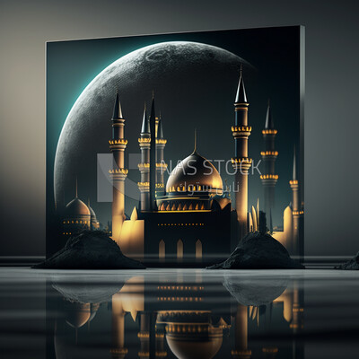 The amazing architectural design of Muslim mosque
(Ramadan Posters -  AI Technology)