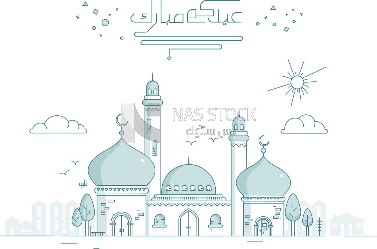 illustration of  Eid greetings card ,Eid celebrations 
(Ramadan Vector)