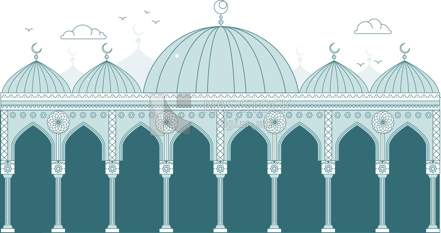 illustration of Islamic mosque 
(Ramadan Vector)