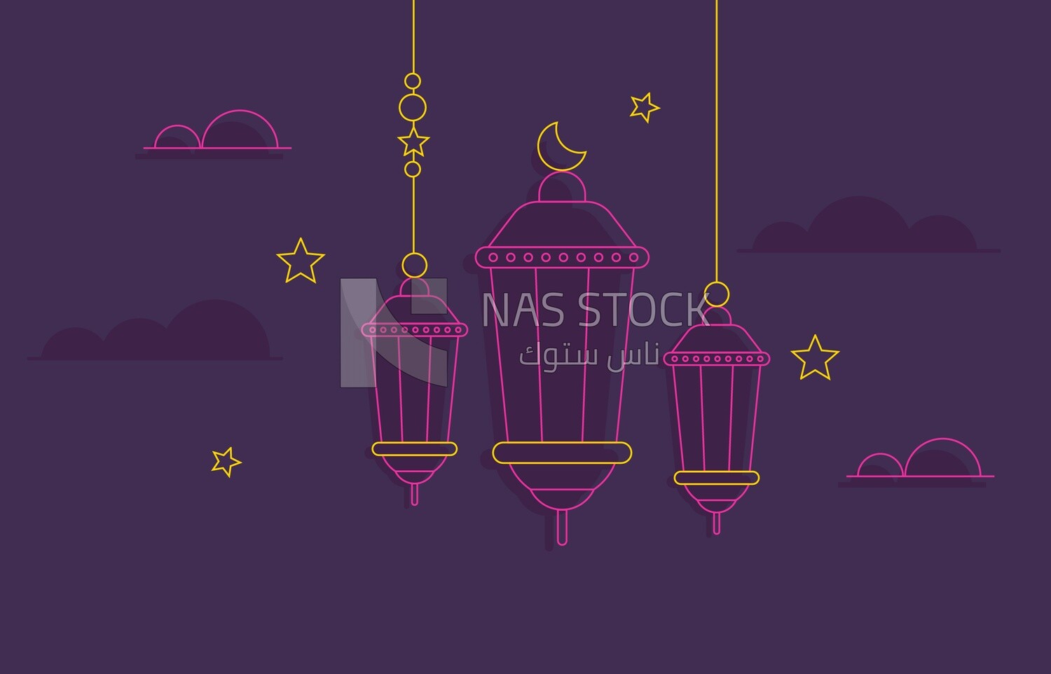 Illustration of Ramadan atmosphere, Ramadan lanterns
(Ramadan Vector)
