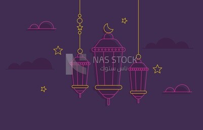 Illustration of Ramadan atmosphere, Ramadan lanterns
(Ramadan Vector)