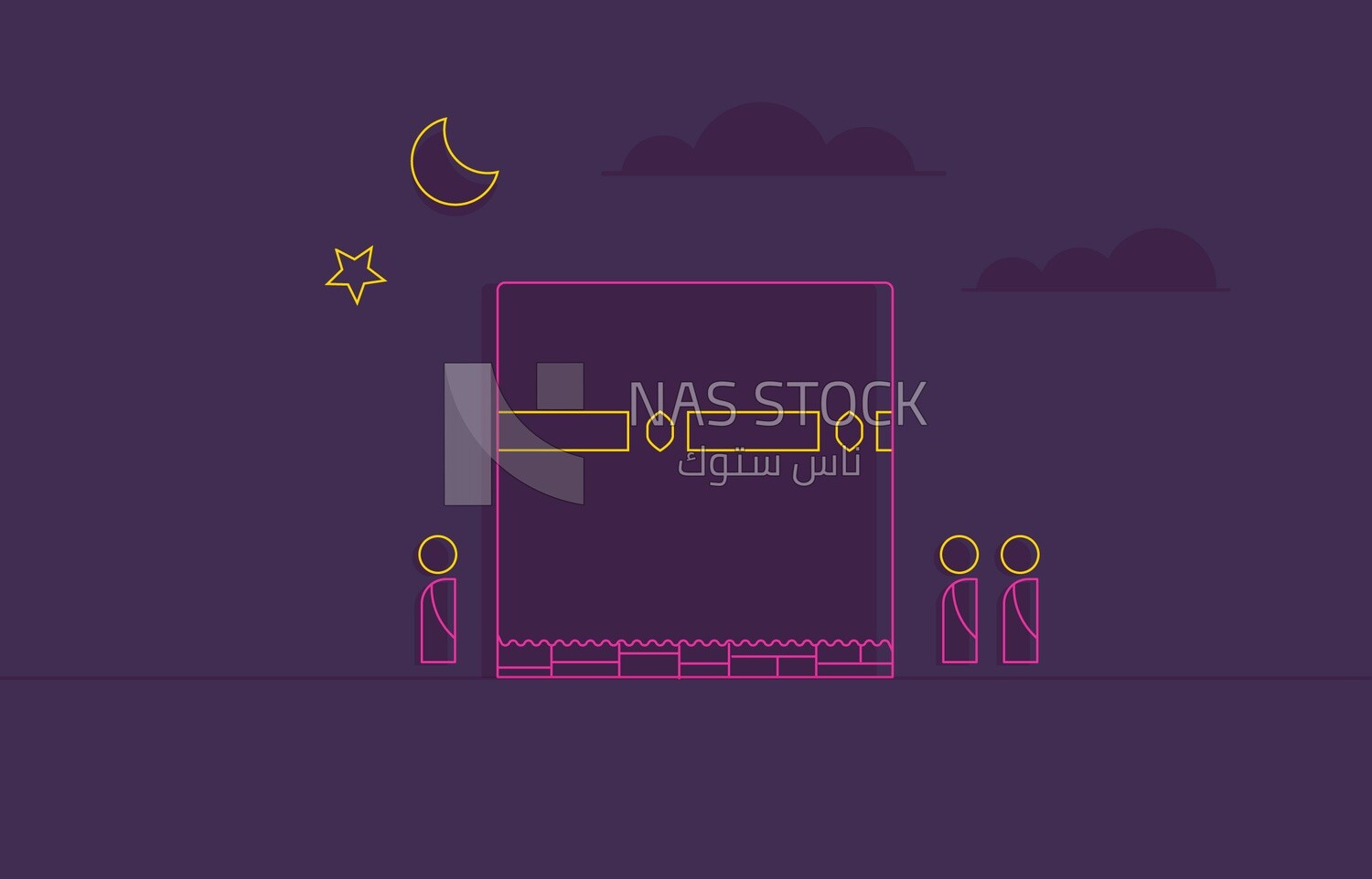 illustration of the atmosphere of Umrah, Laylat al-Qadr, Umrah in Ramadan
(Ramadan Vector)