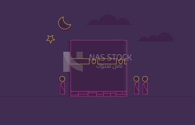 illustration of the atmosphere of Umrah, Laylat al-Qadr, Umrah in Ramadan
(Ramadan Vector)