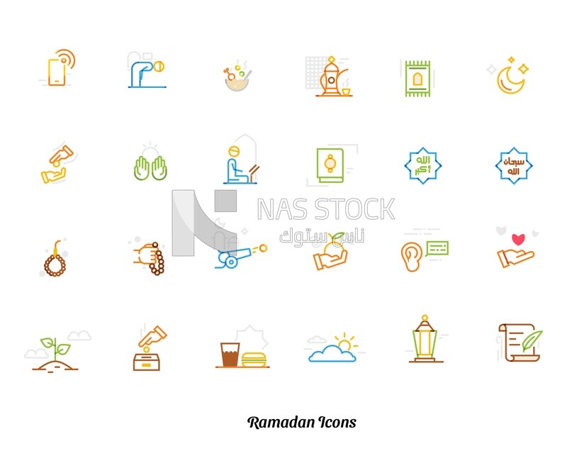 Illustration of different Ramadan icons,Ramadan atmosphere
(Ramadan Vector)