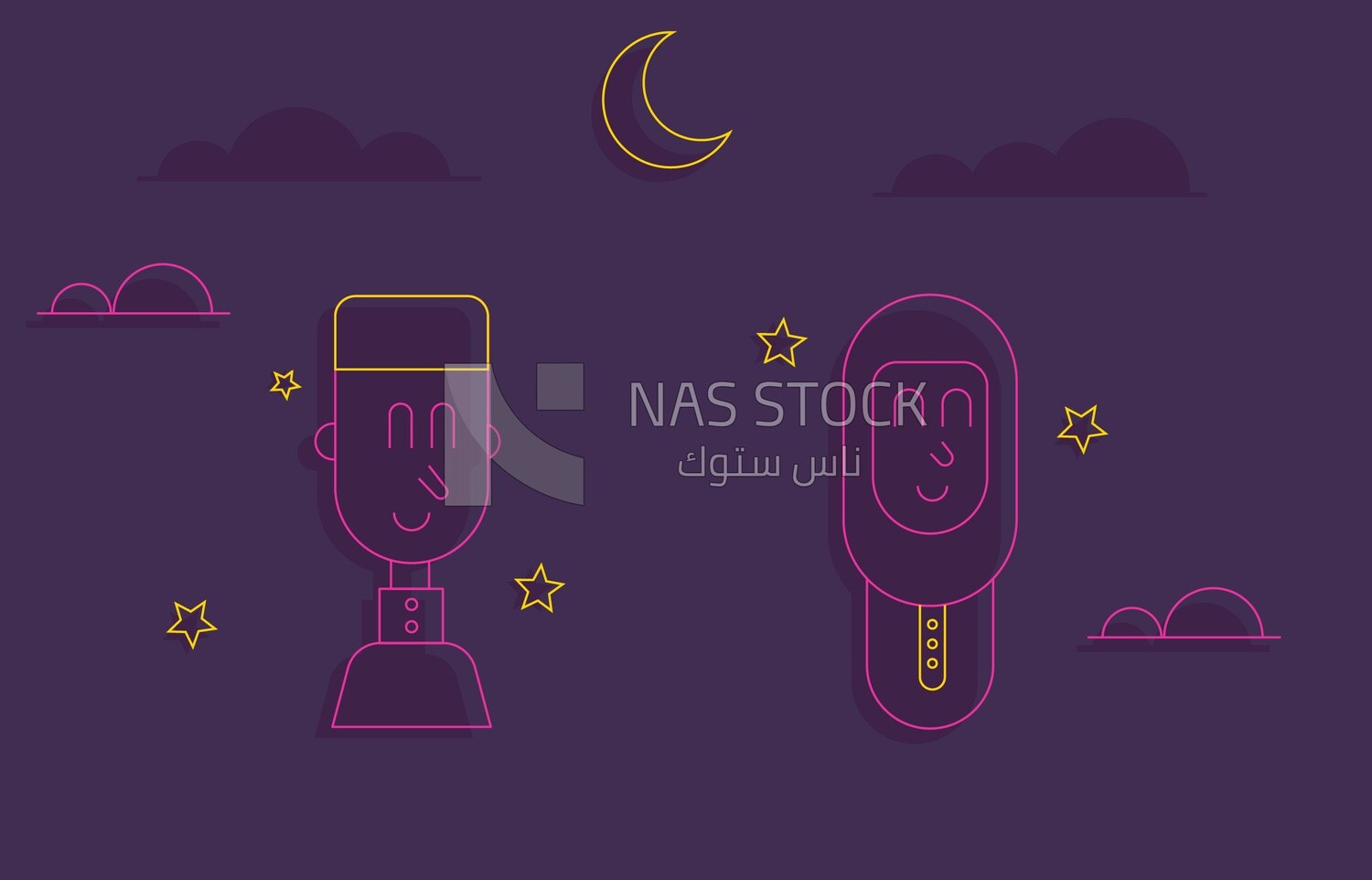 illustration of the atmosphere of Ramadan, a Muslim family
(Ramadan Vector)