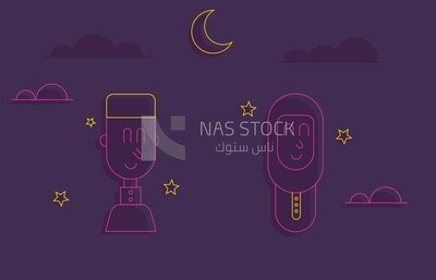 illustration of the atmosphere of Ramadan, a Muslim family
(Ramadan Vector)