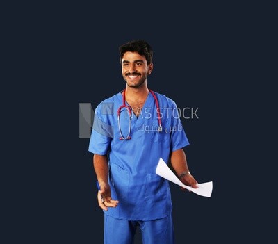 A man doctor with a stethoscope