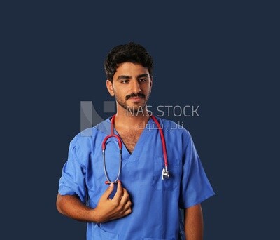 A man doctor with a stethoscope