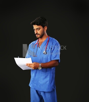 A man doctor with a stethoscope