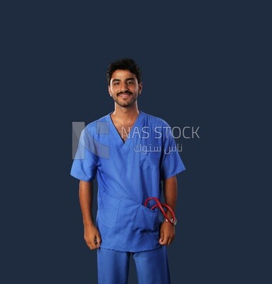 A man doctor with a stethoscope
