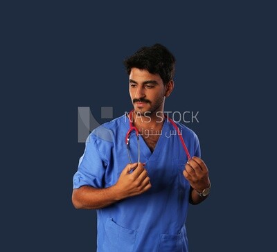 A man doctor with a stethoscope