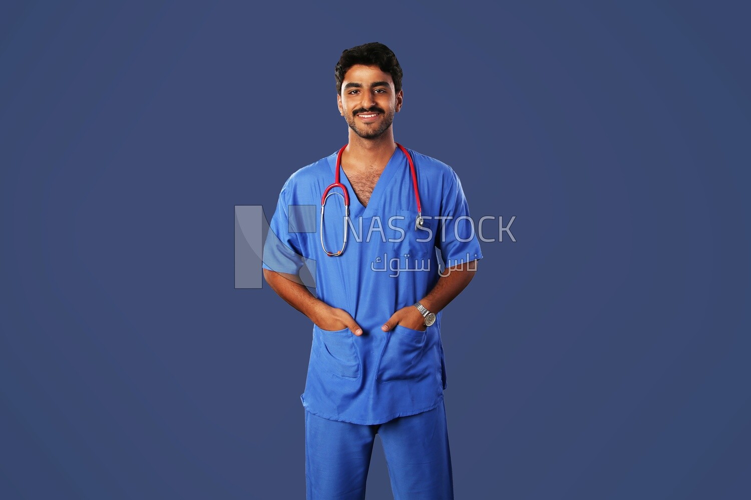 A man doctor with a stethoscope