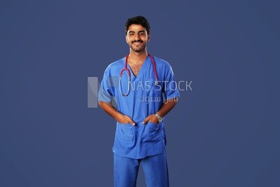 A man doctor with a stethoscope