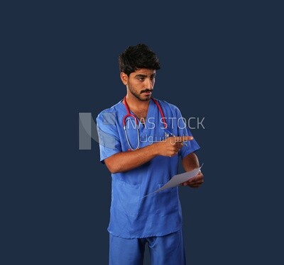 A man doctor with a stethoscope