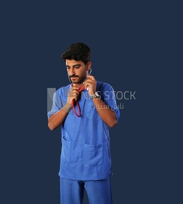 A man doctor with a stethoscope