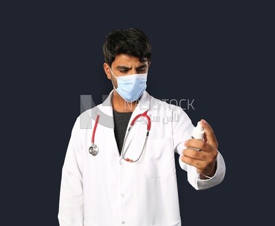 A man doctor with a stethoscope