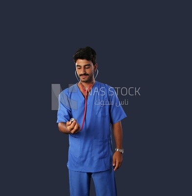 A man doctor with a stethoscope
