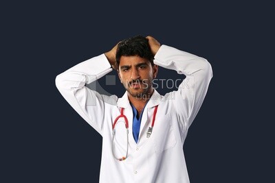 A man doctor with a stethoscope