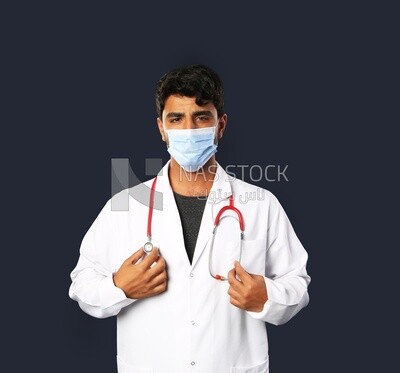 A man doctor with a stethoscope