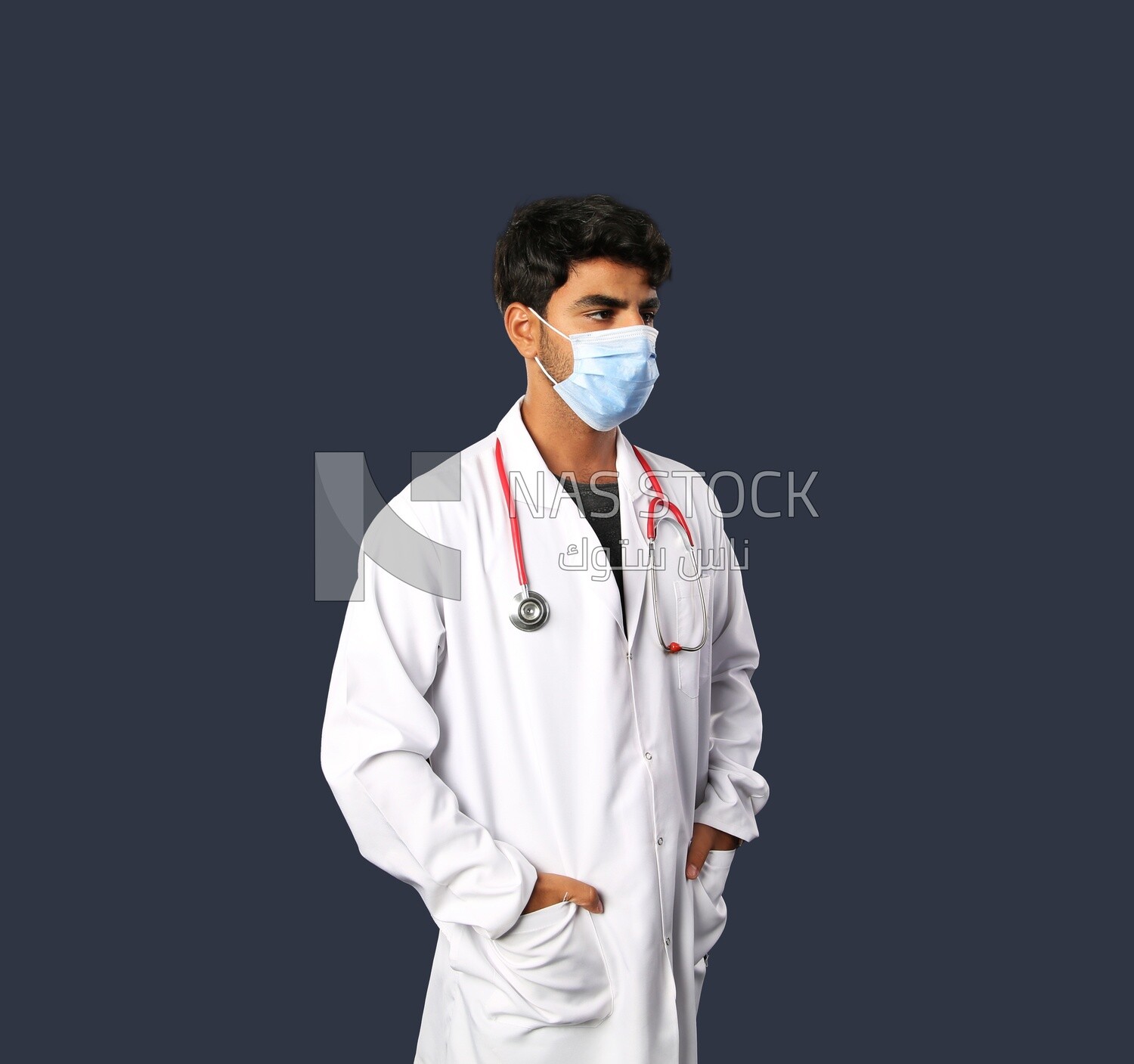 A man doctor with a stethoscope