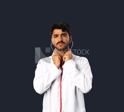 A man doctor with a stethoscope