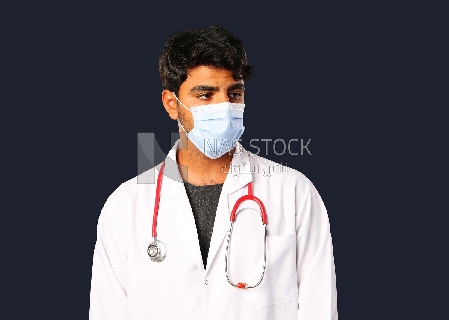 A man doctor with a stethoscope