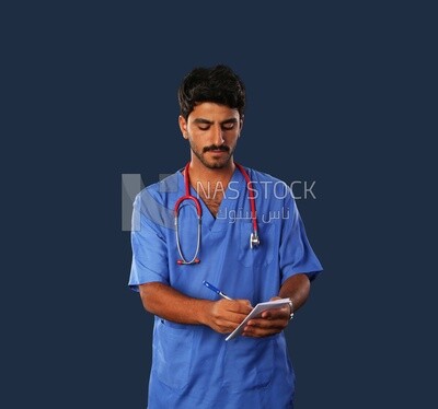 A man doctor with a stethoscope