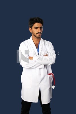 A man doctor with a stethoscope