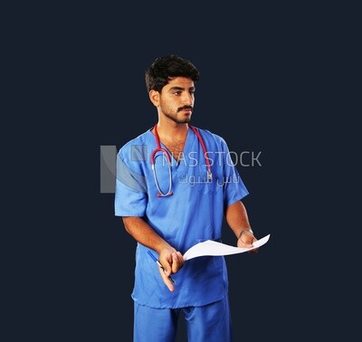 A man doctor with a stethoscope
