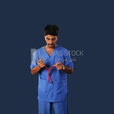 A man doctor with a stethoscope