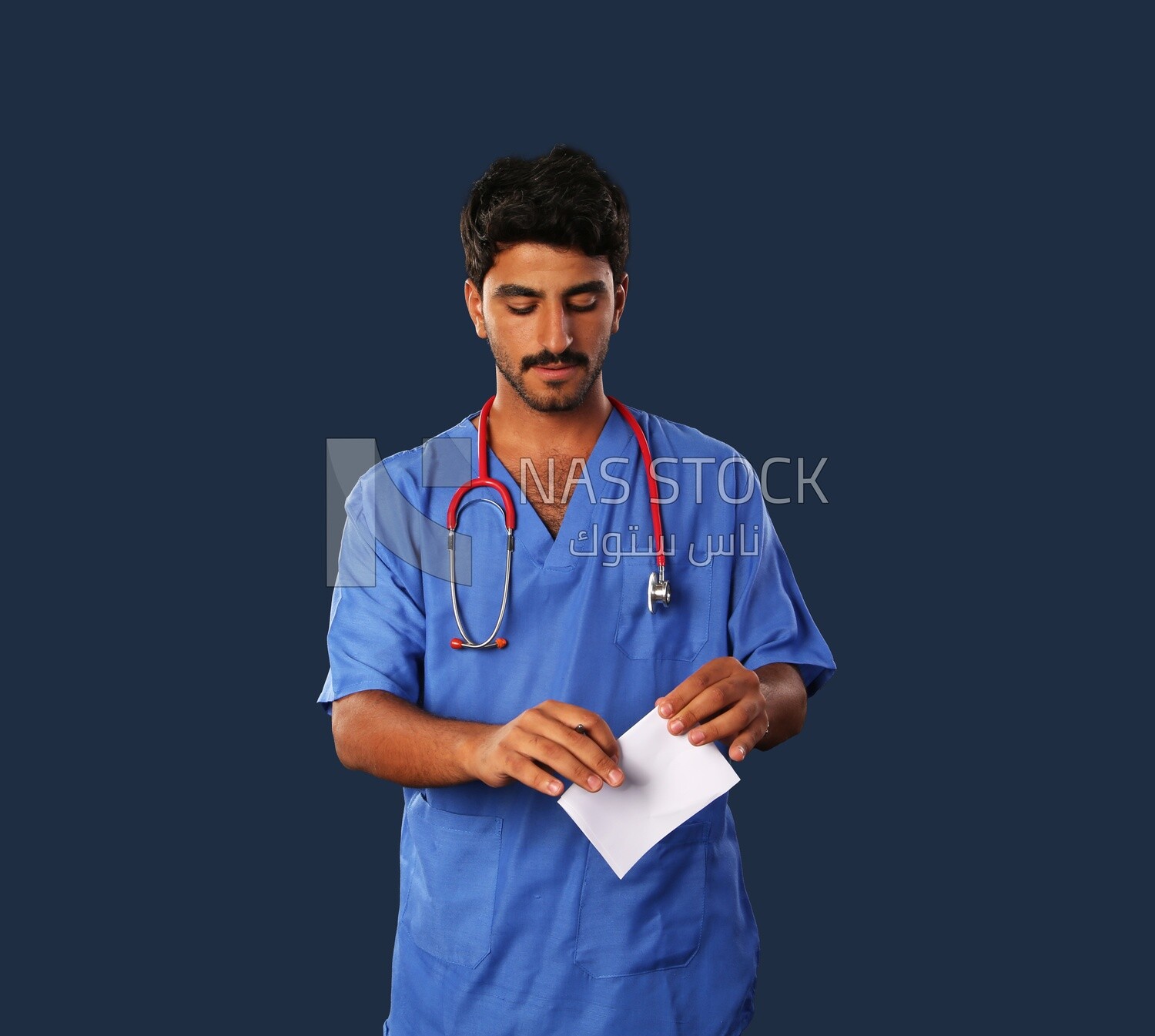 A man doctor with a stethoscope