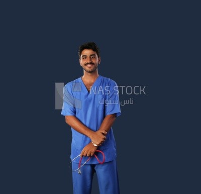 A man doctor with a stethoscope