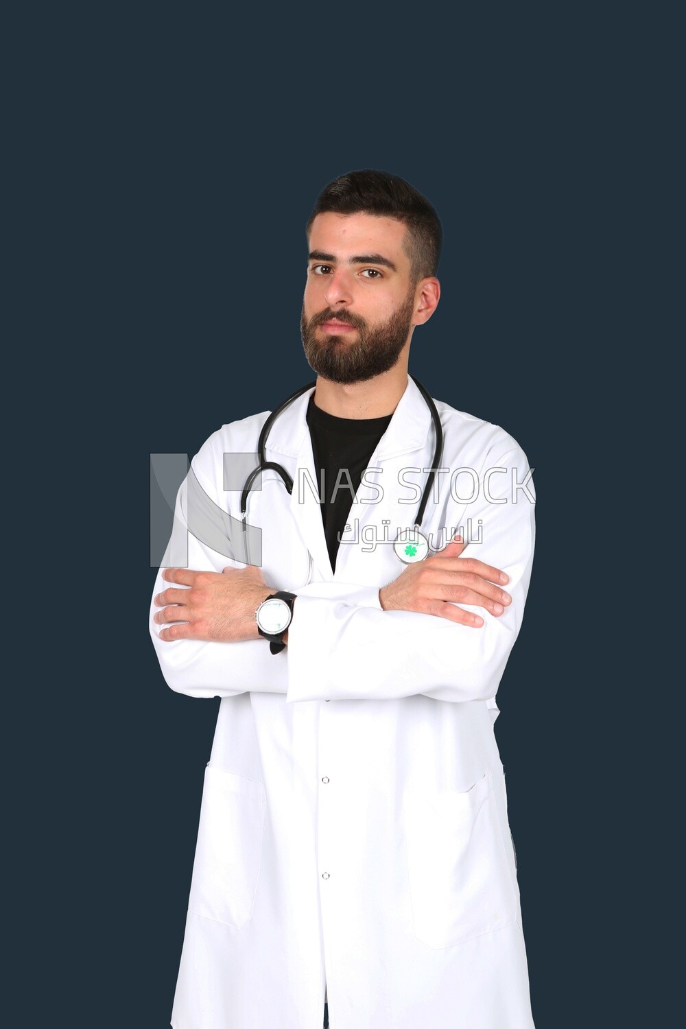 A man doctor with a stethoscope