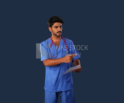 A man doctor with a stethoscope