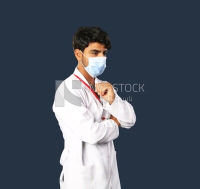 A man doctor with a stethoscope