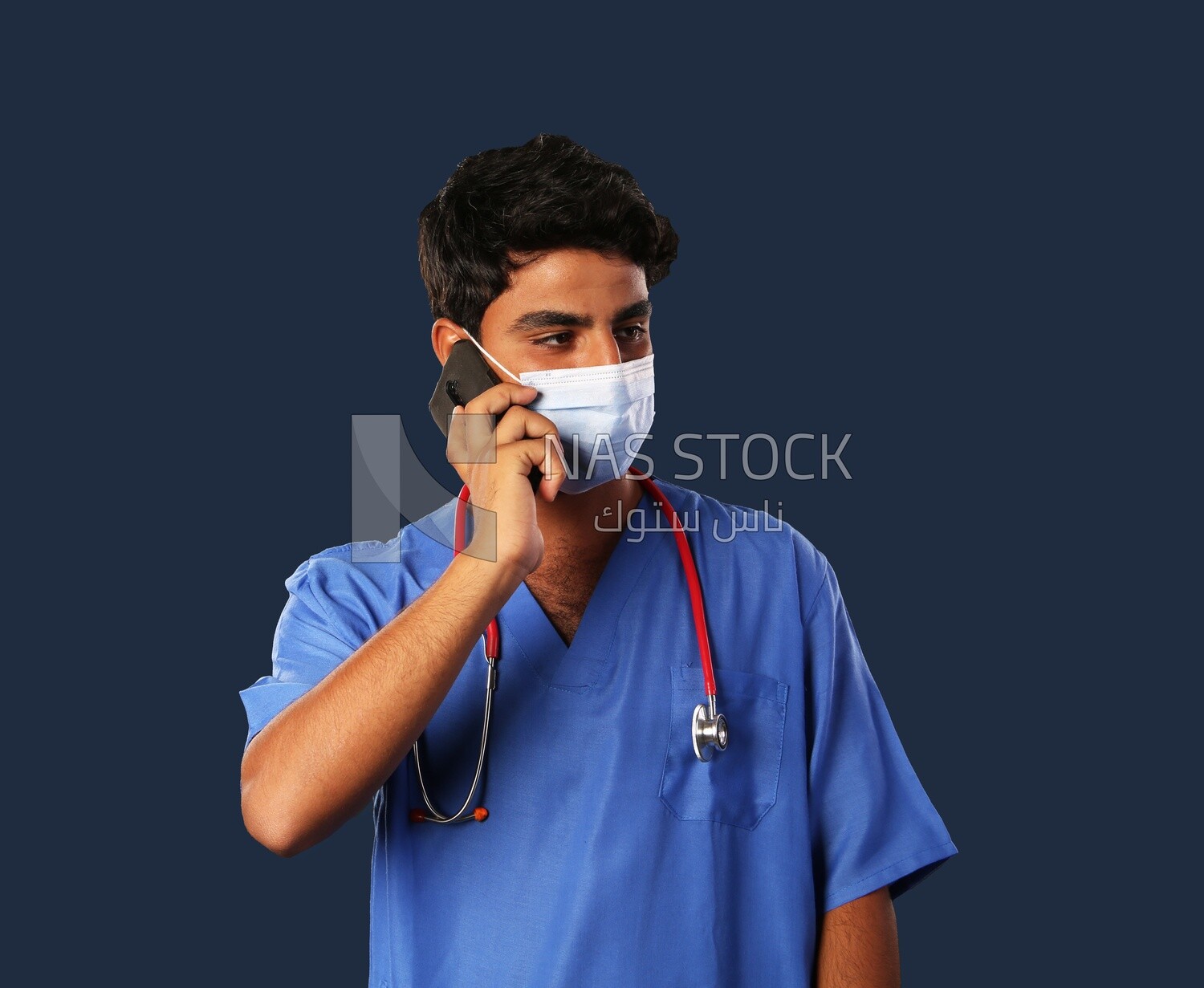 A man doctor with a stethoscope