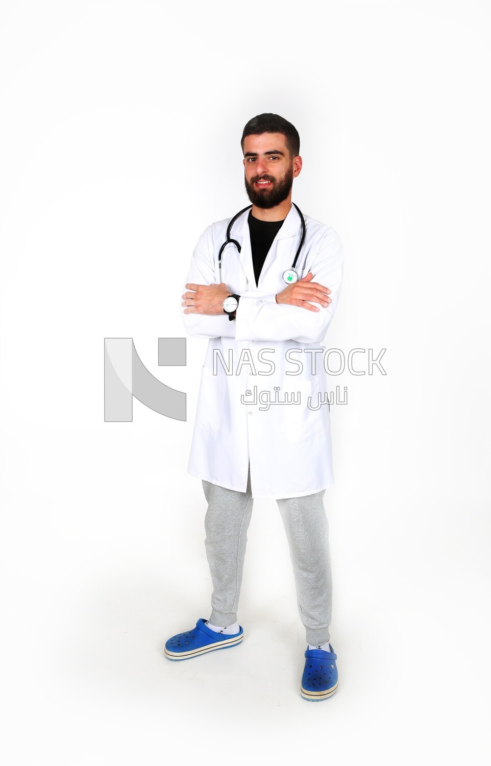 A man doctor with a stethoscope