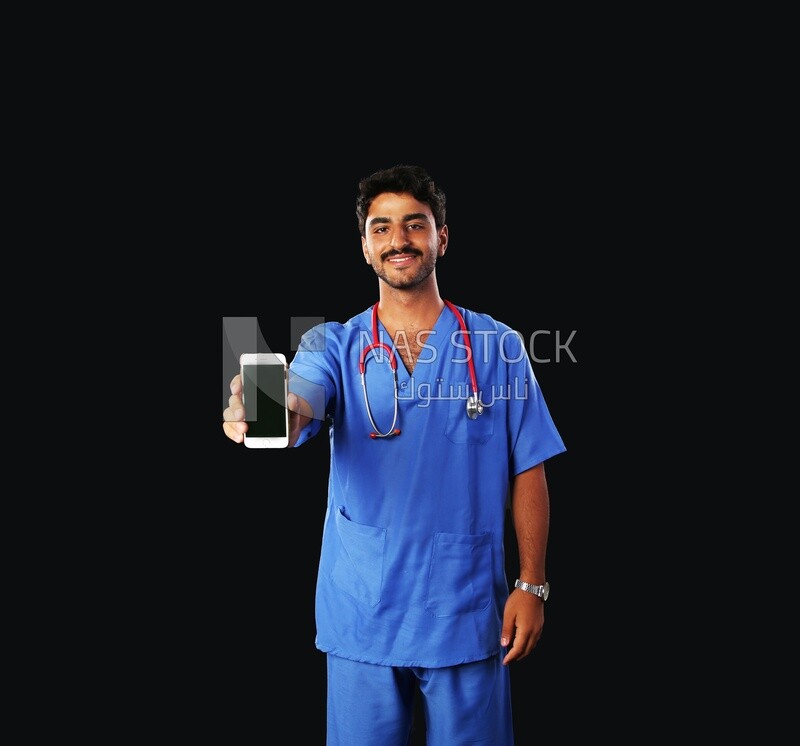 A man doctor with a stethoscope