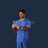 A man doctor with a stethoscope