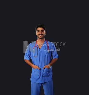 A man doctor with a stethoscope