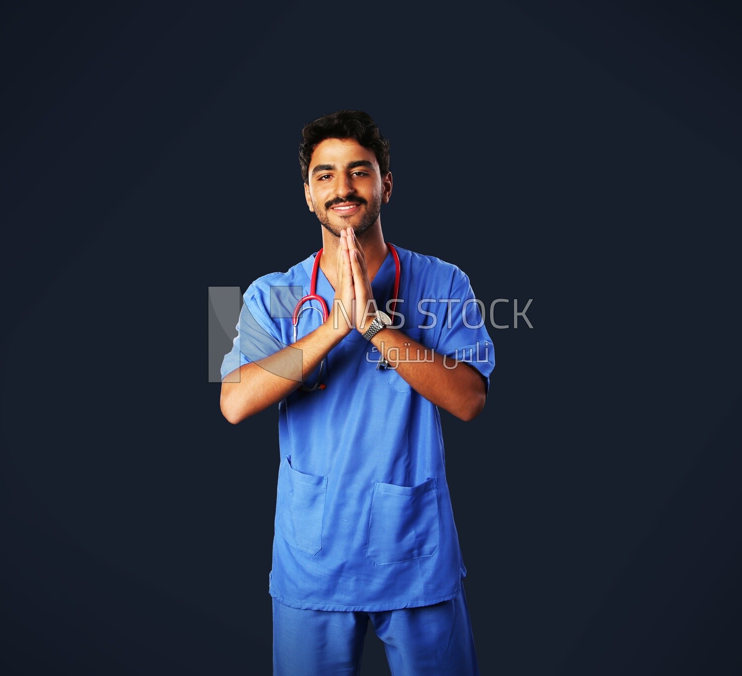A man doctor with a stethoscope