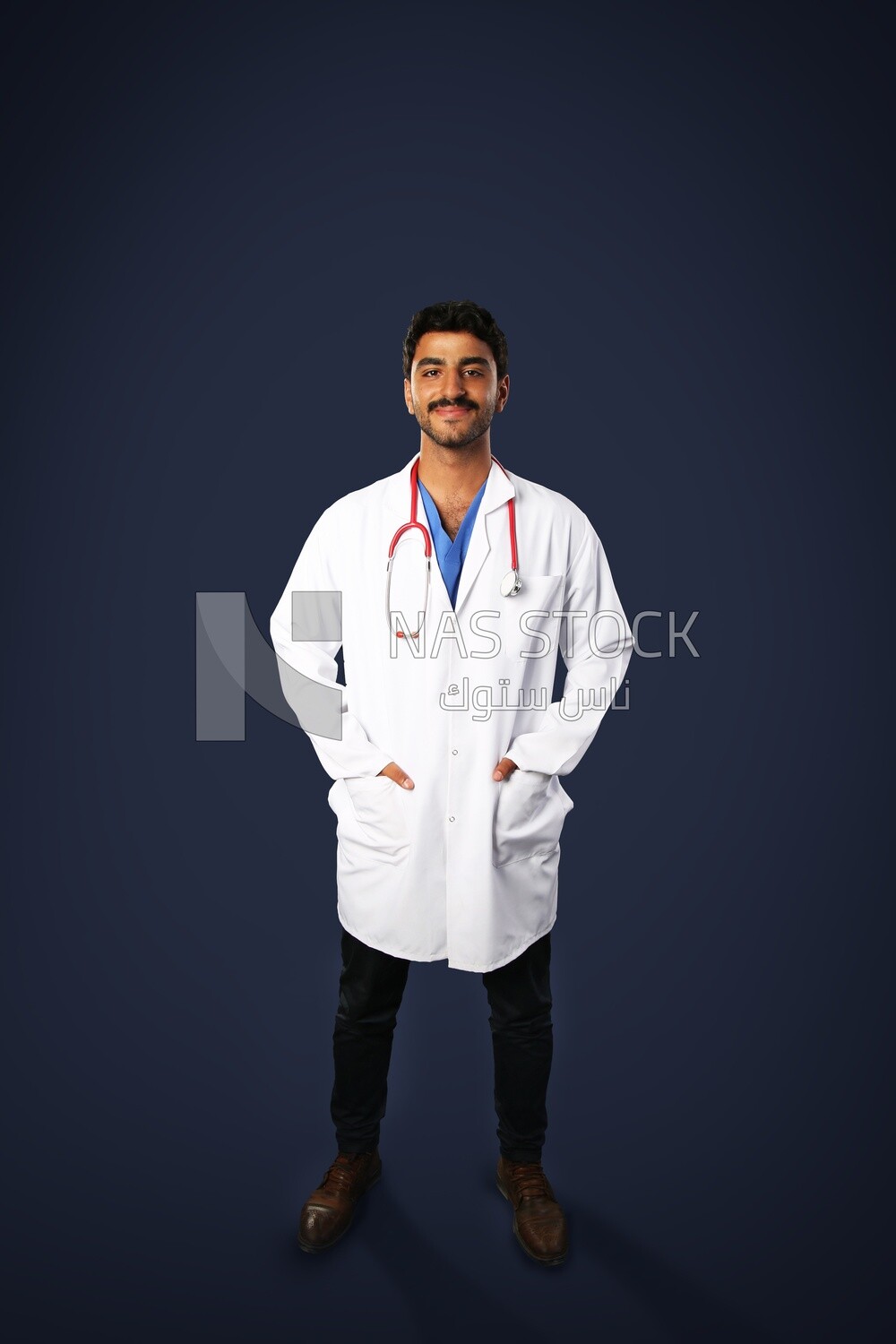A man doctor with a stethoscope