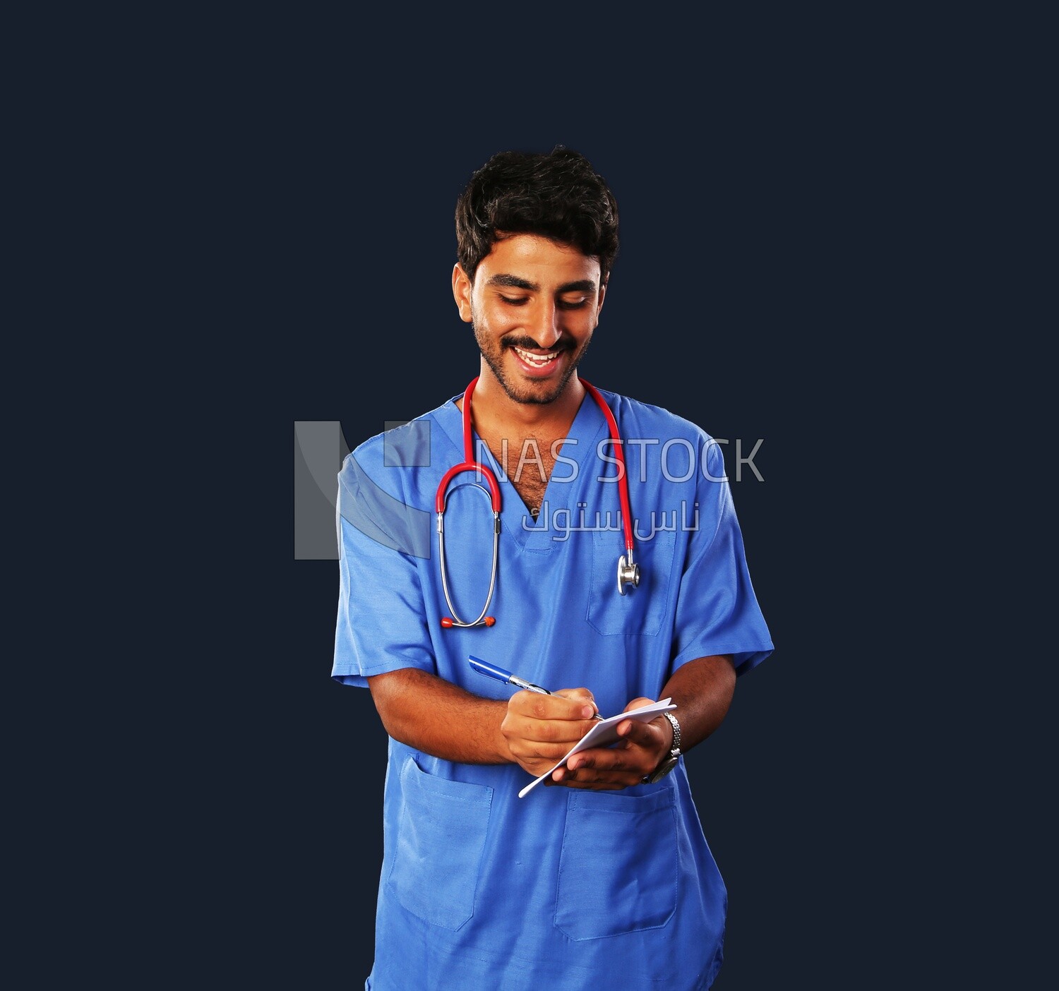 A man doctor with a stethoscope