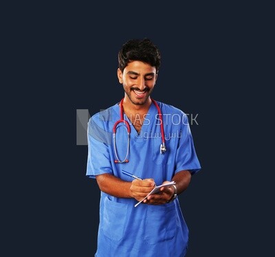 A man doctor with a stethoscope