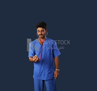 A man doctor with a stethoscope