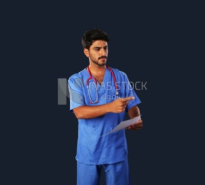 A man doctor with a stethoscope