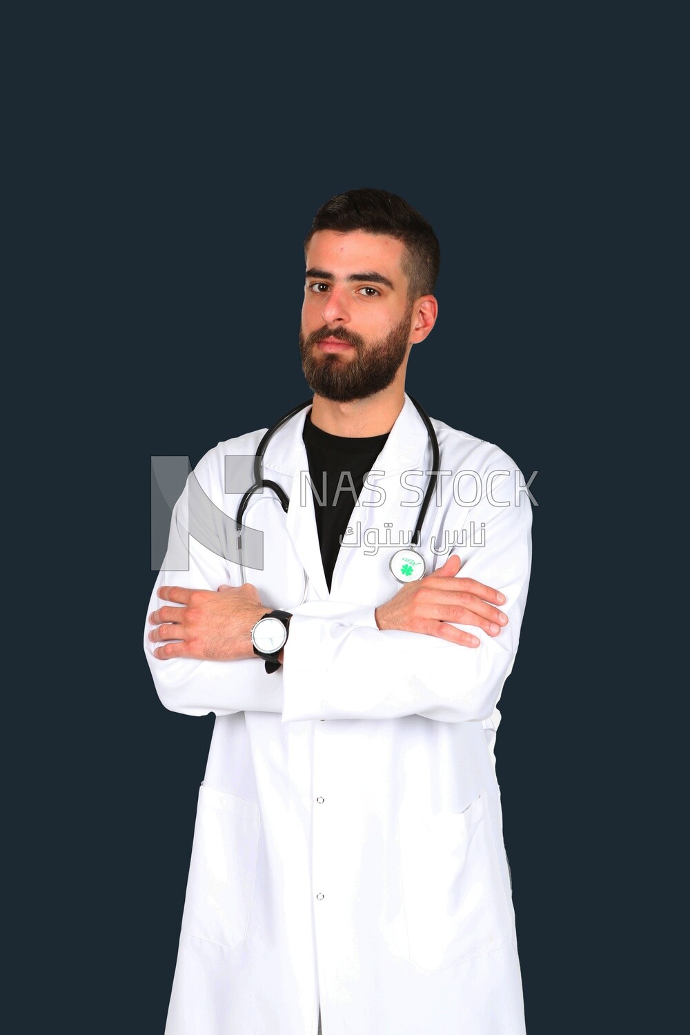 A man doctor with a stethoscope