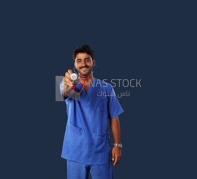 A man doctor with a stethoscope