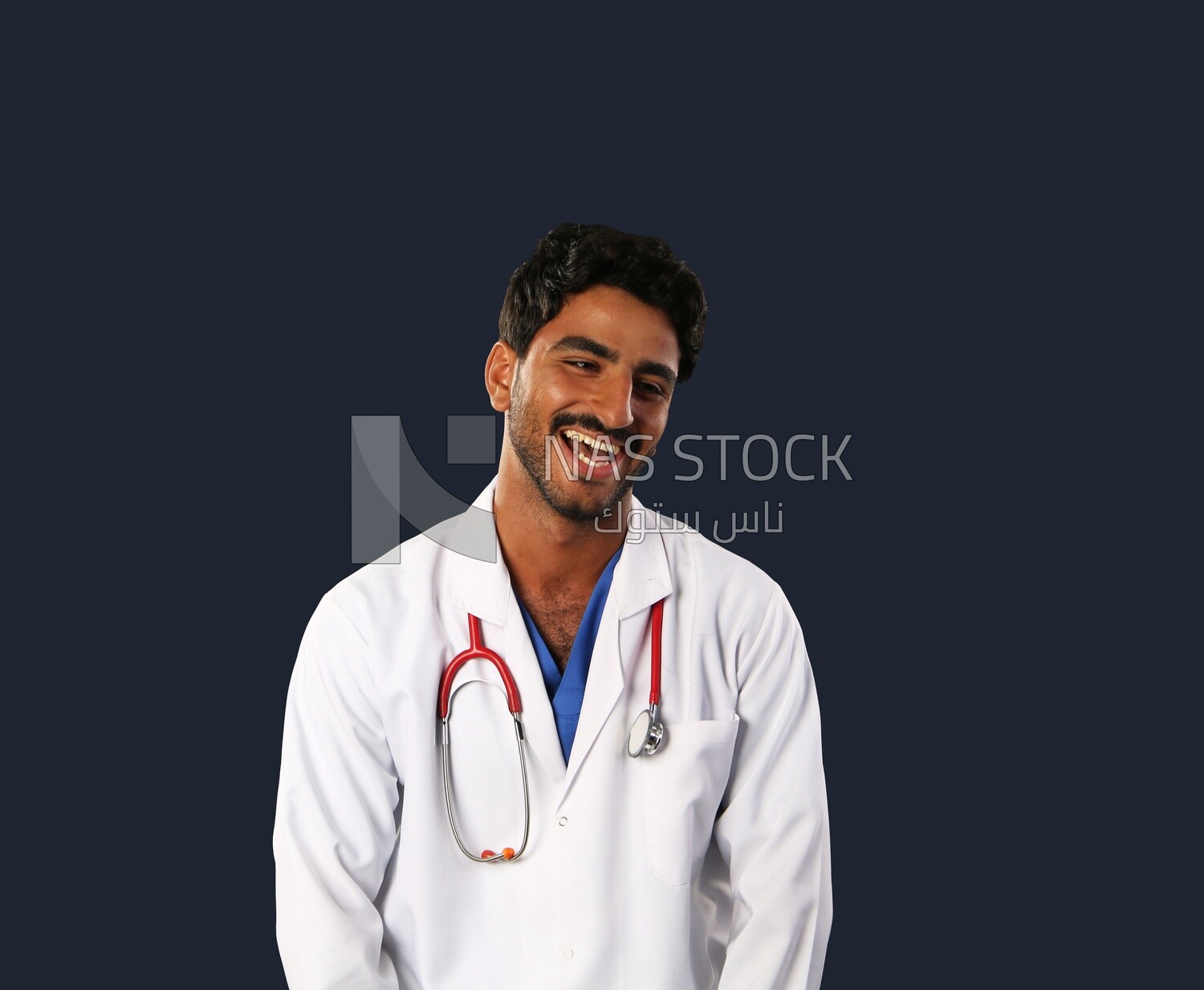 A man doctor with a stethoscope