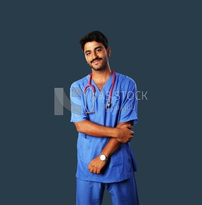 A man doctor with a stethoscope